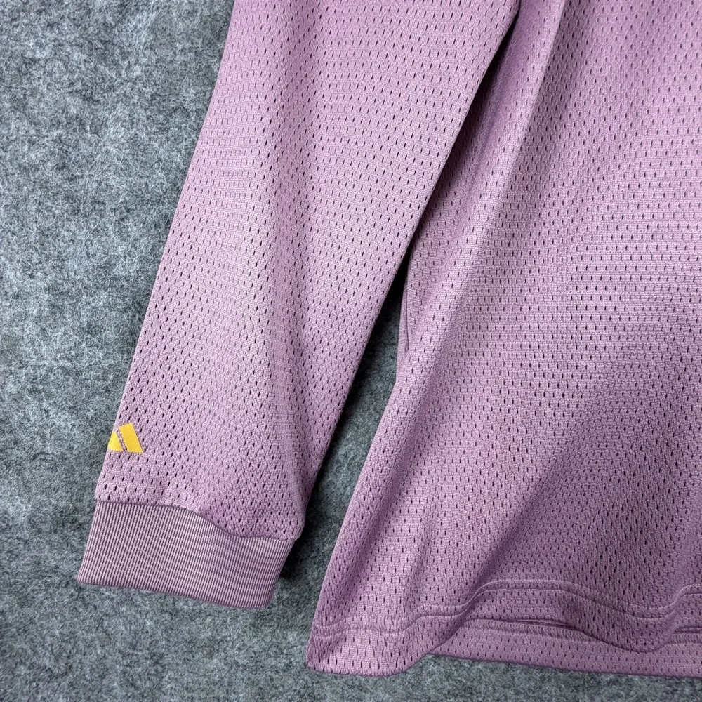 Adidas Basketball Shirt Small Purple Mesh Performance Long Sleeve Mock Neck